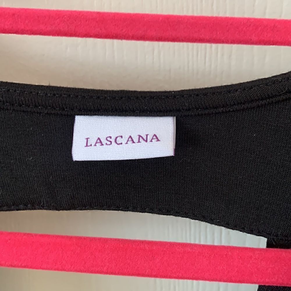 Lascana EUC black tank dress with blue/red designs! Size 2 - Picture 5 of 8
